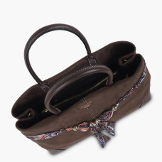 Lollipops Shirley Large Shopping Bag in Suede with Removable Beaded...
