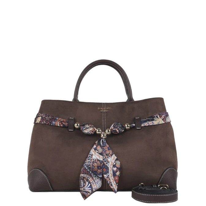 Lollipops Shirley Shopping Bag in Suede with Removable Beaded Scarf