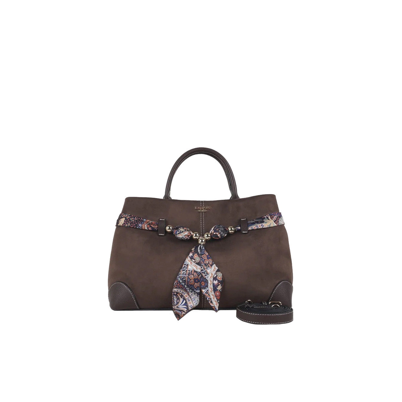 Lollipops Shirley Shopping Bag in Suede with Removable Beaded Scarf