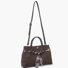 Lollipops Shirley Shopping Bag in Suede with Removable Beaded Scarf