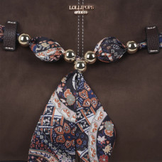 Lollipops Shirley Shopping Bag in Suede with Removable Beaded Scarf