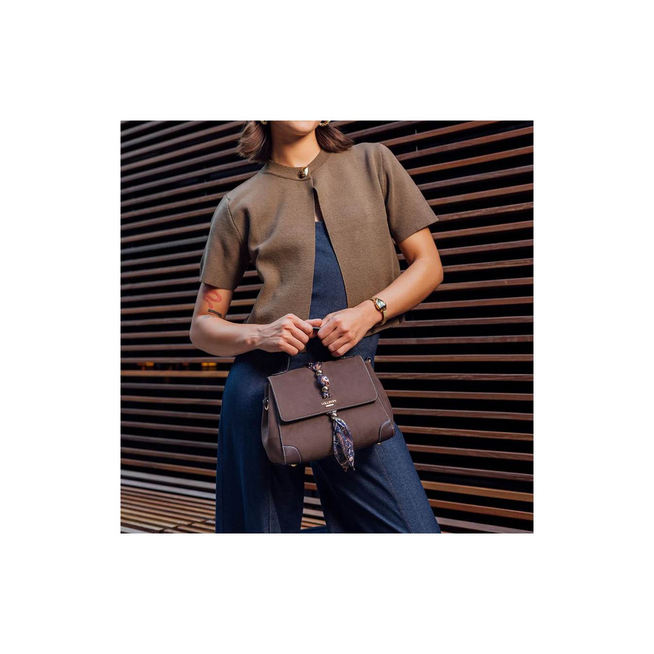 Lollipops Shirley Shoulder Bag and Perle Bandana Brown