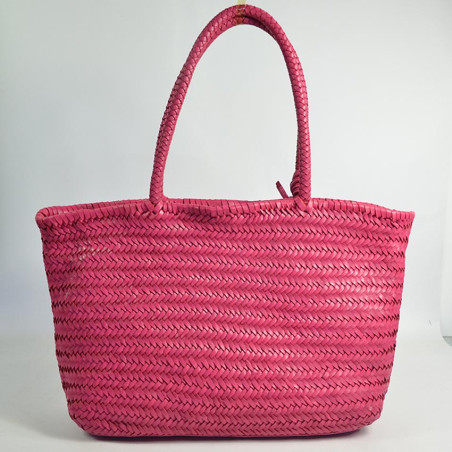 Biba Perkins Tote Bag Woven Leather PER1L Fuchsia