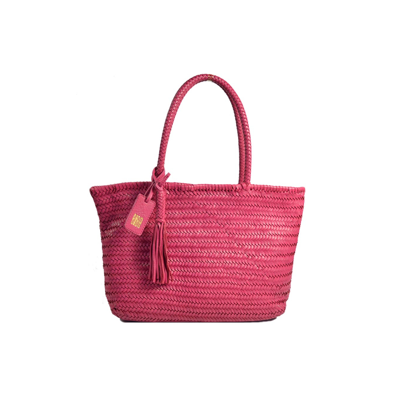 Biba Perkins Tote Bag Woven Leather PER1L Fuchsia