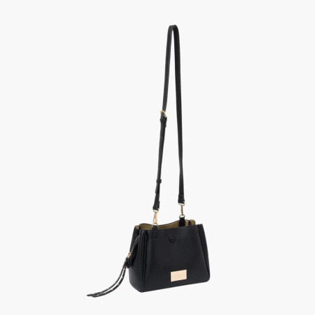 Lollipops Soni Sac Bandoulière 3 Compartiments En Simili Cuir Noir côté