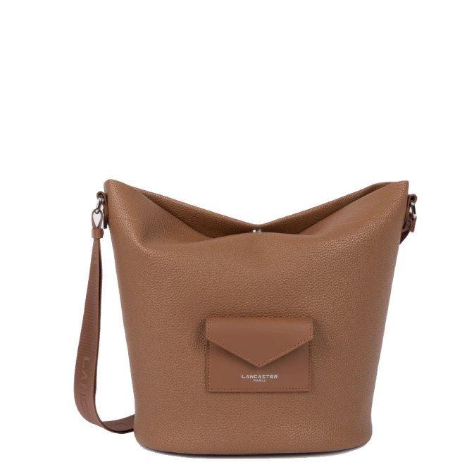Lancaster Maya Double Kba Bucket Bag with Leather Trim 517-107 Moka