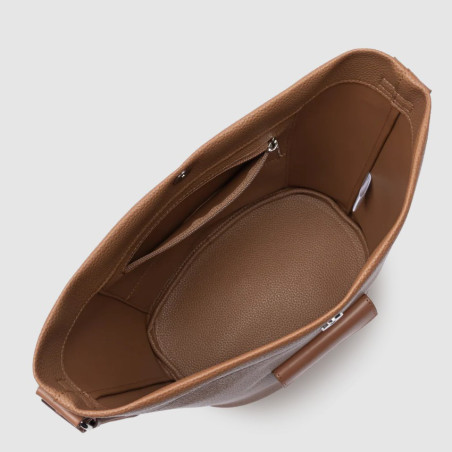 Lancaster Maya Double Kba Sac Seau En Cuir 517-107 Moka ouvert