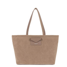 Lancaster Suedine KBA Grand Sac Shopping Aspect Suédine 518-063 Beige Foncé