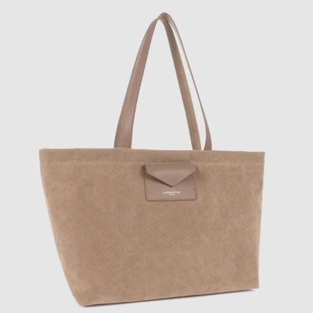 Lancaster Suedine KBA Large Shopping Bag Suede Look 518-063 Dark Beige