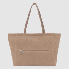 Lancaster Suedine KBA Large Shopping Bag Suede Look 518-063 Dark Beige