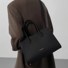 Lancaster Toro Hopper Handbag in Calfskin Leather 572-121 Black