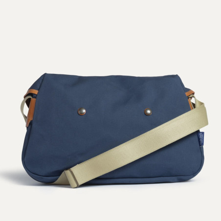 Bleu De Chauffe Léon Cotton Drawstring Bag in Navy Blue