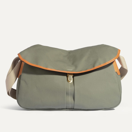 Bleu De Chauffe Leon Canvas Satchel in Organic Cotton Lichen Blue: ...
