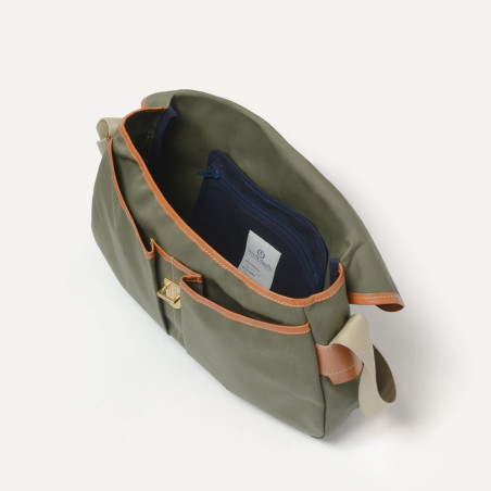 Bleu De Chauffe Leon Canvas Satchel in Organic Cotton Lichen Blue: ...