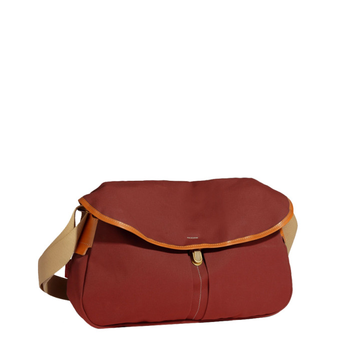 Bleu De Chauffe Léon Sac Besace En Coton Bleu Rouge Cardinal