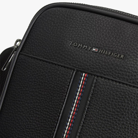 Tommy Hilfiger TH Central Sac Reporter Aux Détails Grainés BDS Black près