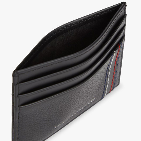 Tommy Hilfiger TH Central Card Holder Grainy With Logo BDS Black