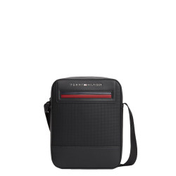 Tommy Hilfiger TH Foundation Textured Messenger Bag BDS Black