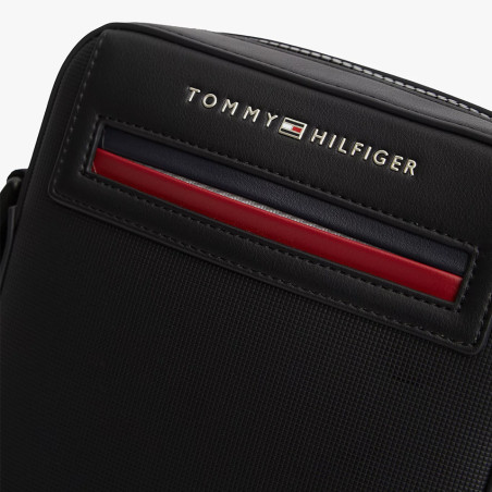 Tommy Hilfiger TH Foundation Textured Messenger Bag BDS Black
