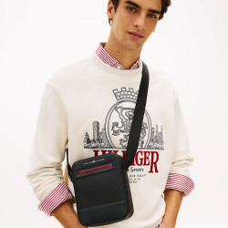 Tommy Hilfiger TH Foundation Textured Messenger Bag BDS Black
