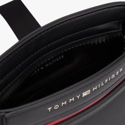 Tommy Hilfiger TH Foundation Textured Shoulder Bag BDS Black