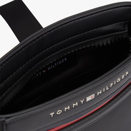 Tommy Hilfiger TH Foundation Textured Shoulder Bag BDS Black