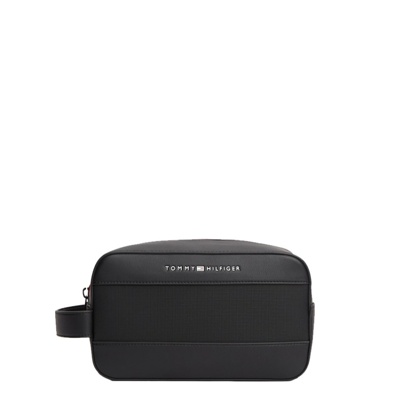 Tommy Hilfiger TH Foundation Textured Toiletry Bag BDS Black