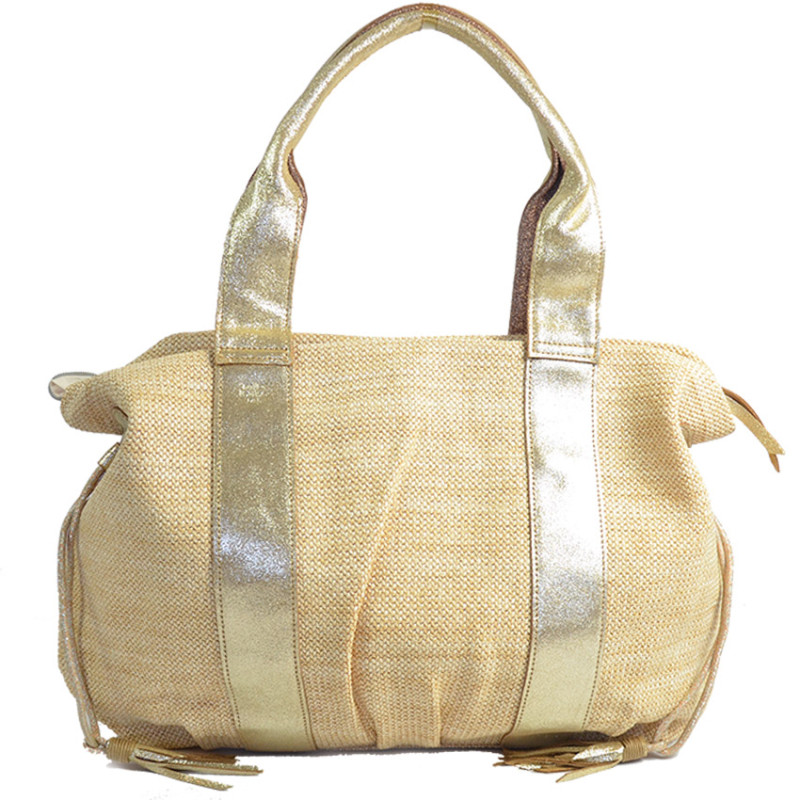 Mila Louise Prudy CM Tote Bag Canvas and Amber Leather