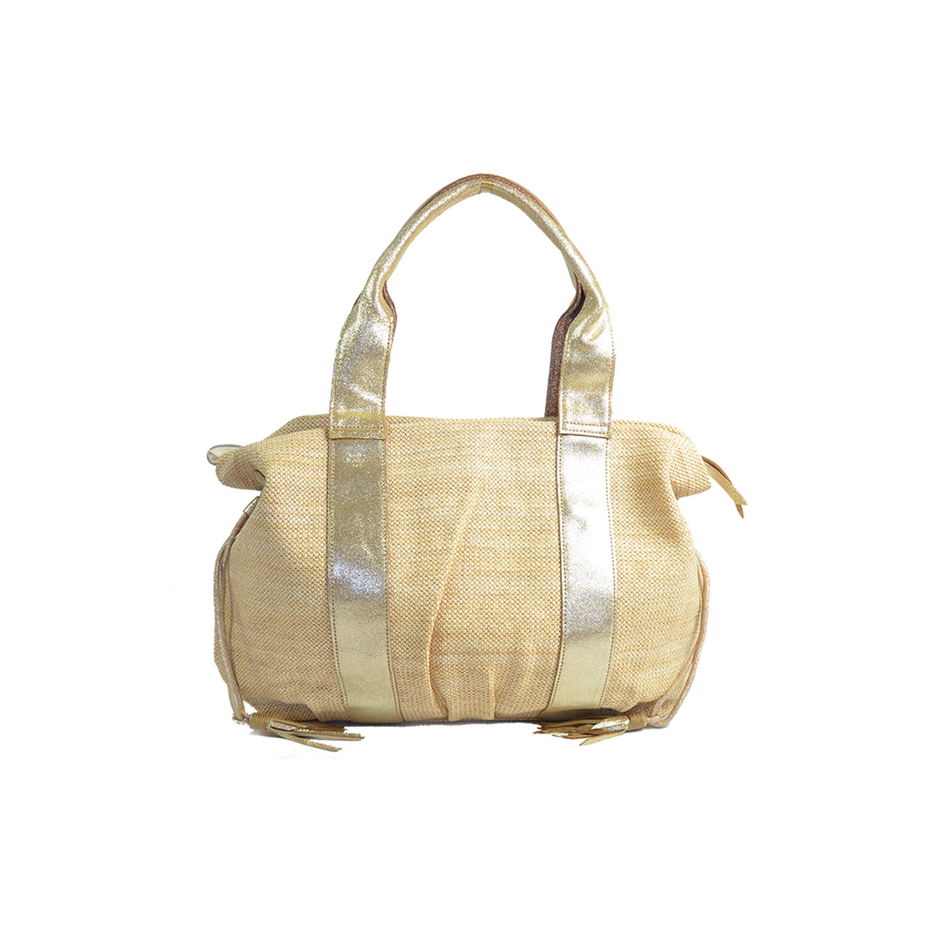 Mila Louise Prudy CM Tote Bag Canvas and Amber Leather