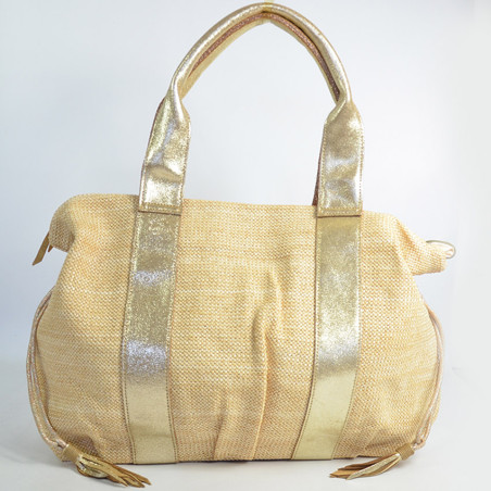 Mila Louise Prudy CM Tote Bag Canvas and Amber Leather