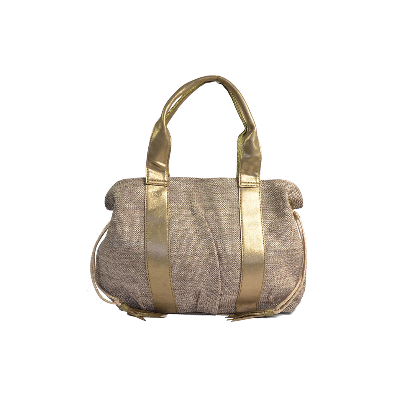 Mila Louise Prudy CM Tote Canvas and Bronze Leather