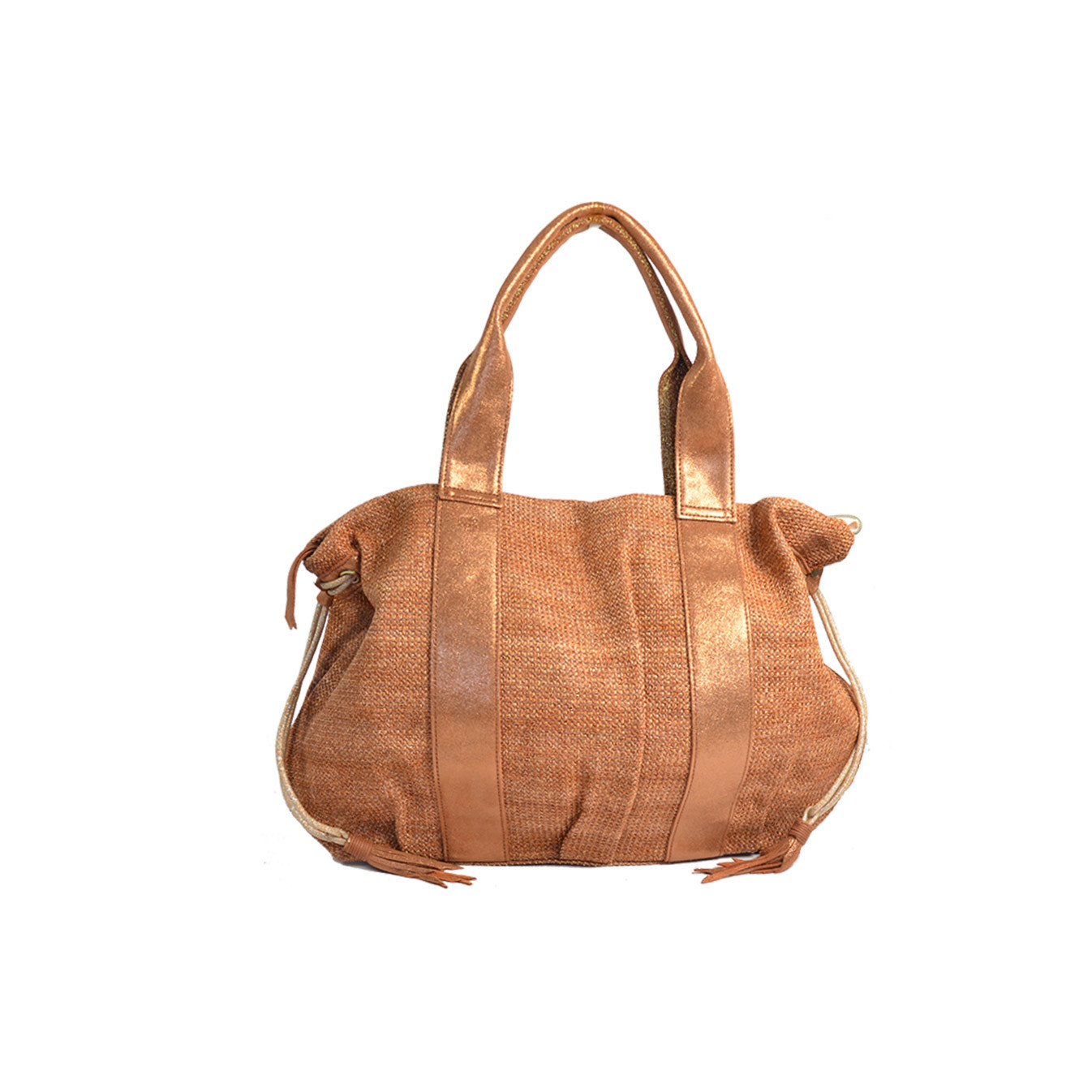 Mila Louise Prudy CM Tote Canvas and Tan Leather