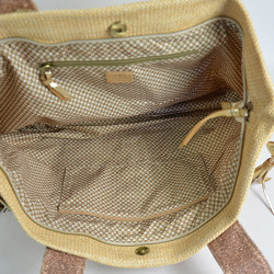 Mila Louise Prudy CM Tote Canvas and Tan Leather