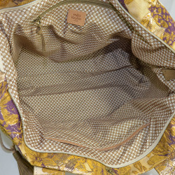 Mila Louise Prudy FS Tote Bag Fantasy Fabric and Leather Latte