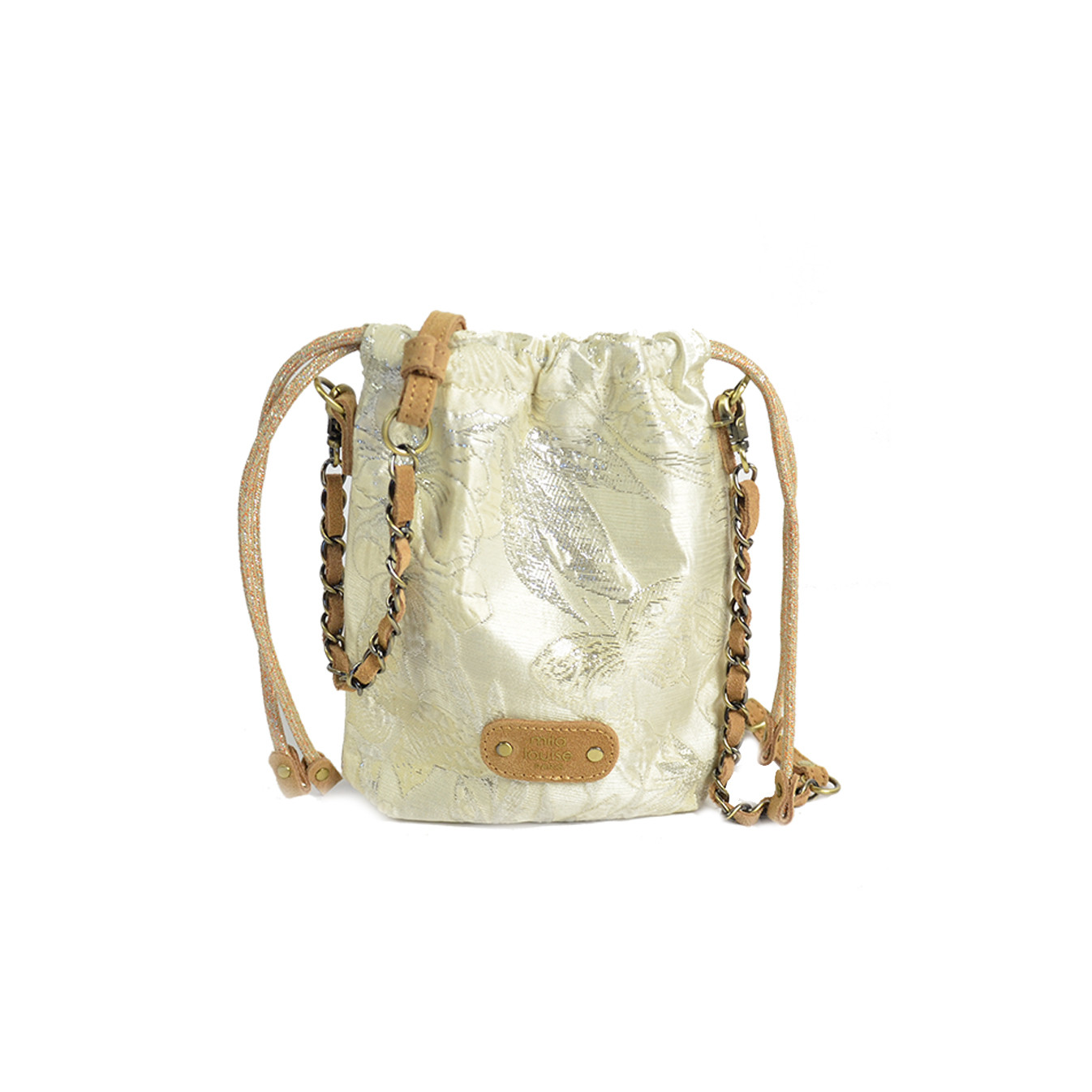 Mila Louise Mai FS Sac Pochette Toile Fantaisie Latte