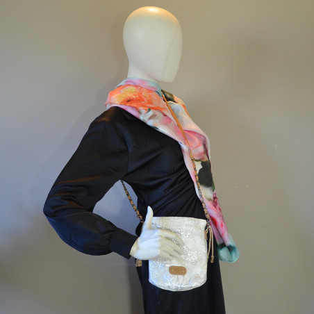 Mila Louise Mai FS Sac Pochette Toile Fantaisie Latte porté