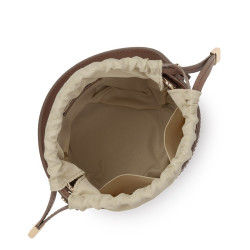 Lancaster Wicker Mini Bucket Bag 480-110 Brown