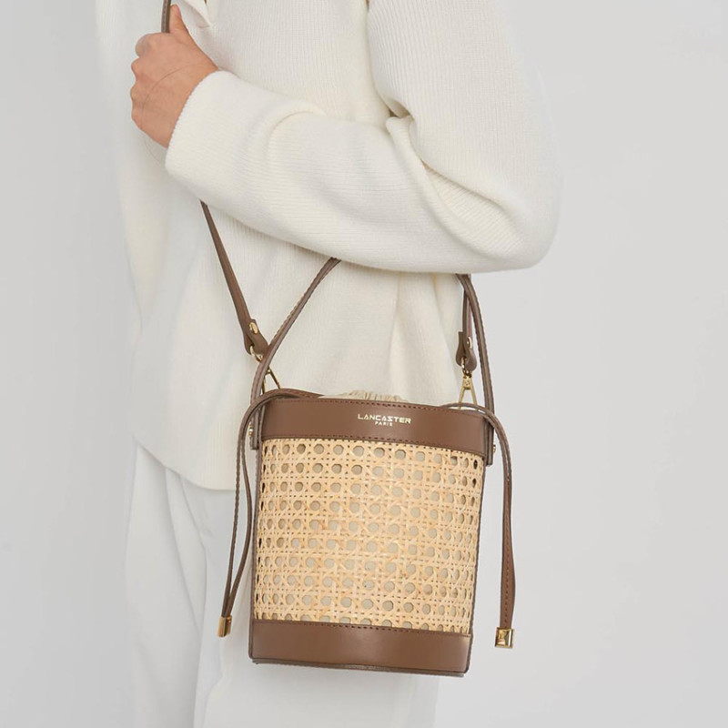 Lancaster Wicker Bucket Bag 480-113 Brown