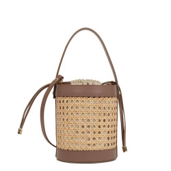 Lancaster Wicker Bucket Bag 480-113 Brown