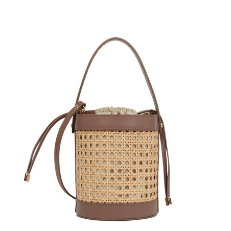 Lancaster Wicker Bucket Bag 480-113 Brown