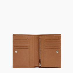 Le Tanneur Charles Grand Wallet RFID 2 Flaps Grained Tan Leather