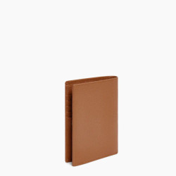 Le Tanneur Charles Grand Wallet RFID 2 Flaps Grained Tan Leather