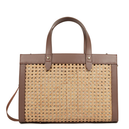 Lancaster Cannage Rotin Sac Cabas 480-115 Marron dos