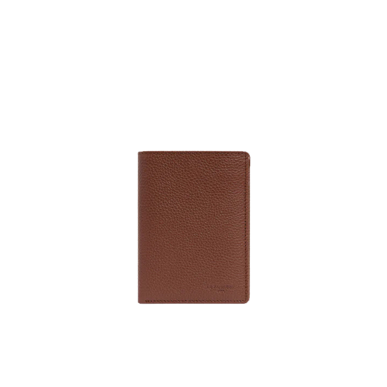 Le Tanneur Charles Medium Wallet 2 Flaps Grained Leather Ebony