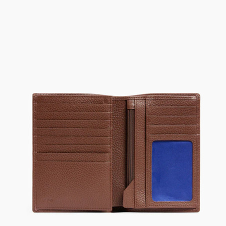 Le Tanneur Charles Grand Wallet 2 Flaps Grainy Leather Ebony