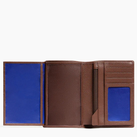 Le Tanneur Charles Grand Wallet 2 Flaps Grainy Leather Ebony