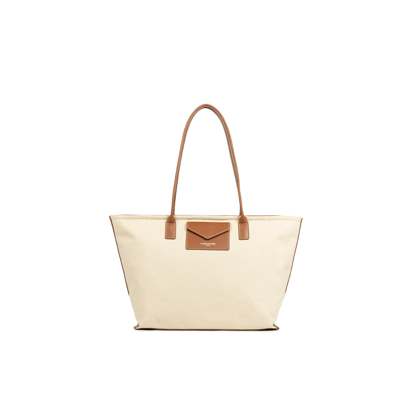 Lancaster Canvas Kba Shopping Bag 518-050 Beige Cognac