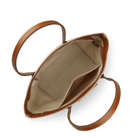 Lancaster Canvas Kba Shopping Bag 518-050 Beige Cognac