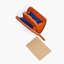 Le Tanneur Charlotte Zippered Coin Purse and Card Holder Detachable...