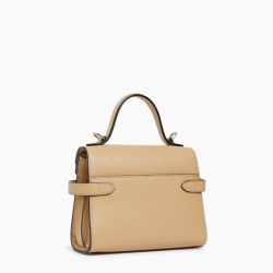 Le Tanneur Emilie Small Double Flap Handbag in Desert Grain Leather